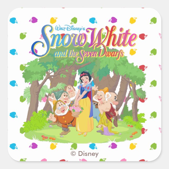 Snow White & the Seven Dwarfs | Wishes Come True Square Sticker (Front)