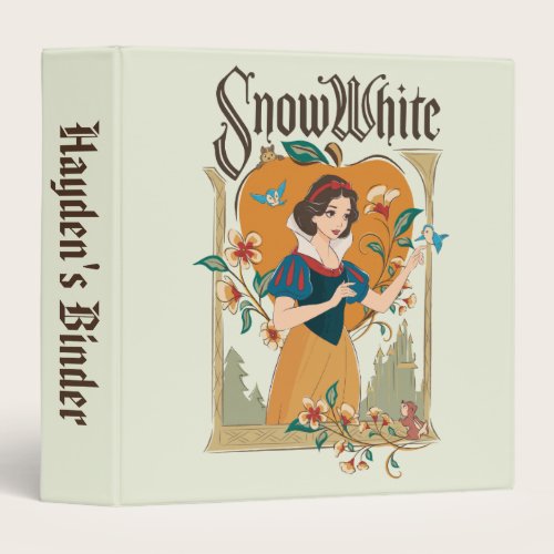 Snow White Vintage Decorative Graphic 3 Ring Binder