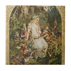 Snow White Vintage German Fairy Tale Romance Art Ceramic Tile