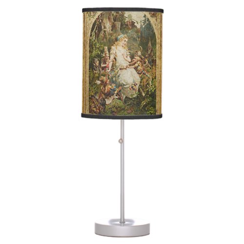Snow White Vintage German Fairy Tale Romance Art Table Lamp