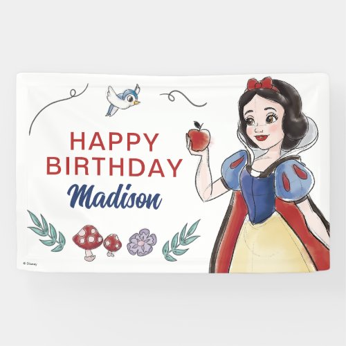 Snow White  Watercolor Birthday Banner