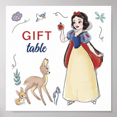 Snow White  Watercolor Birthday Poster