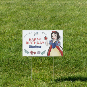 Snow White   Watercolor Birthday Sign
