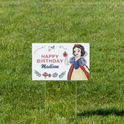 Snow White  Watercolor Birthday Sign