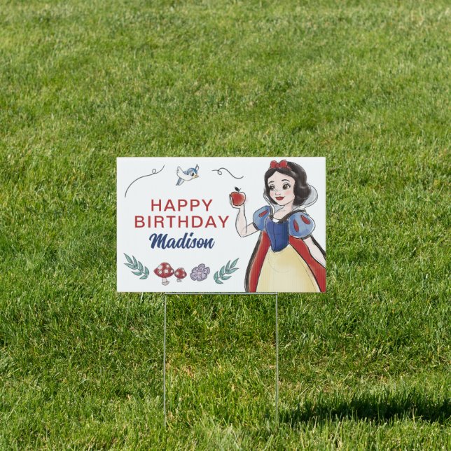 Snow White | Watercolor Birthday Sign (Insitu)