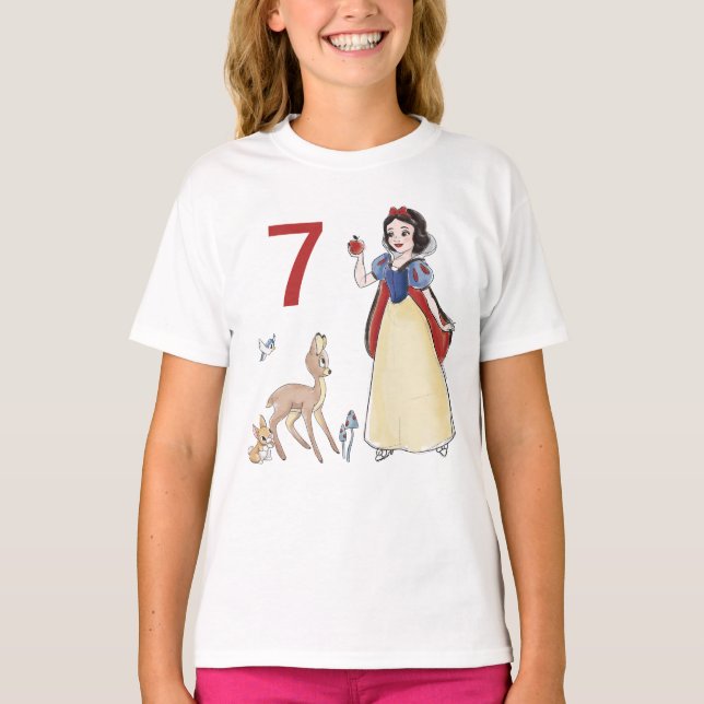 Snow White | Watercolor Birthday T-Shirt (Front)