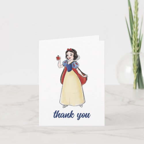 Snow White  Watercolor Birthday Thank You Card