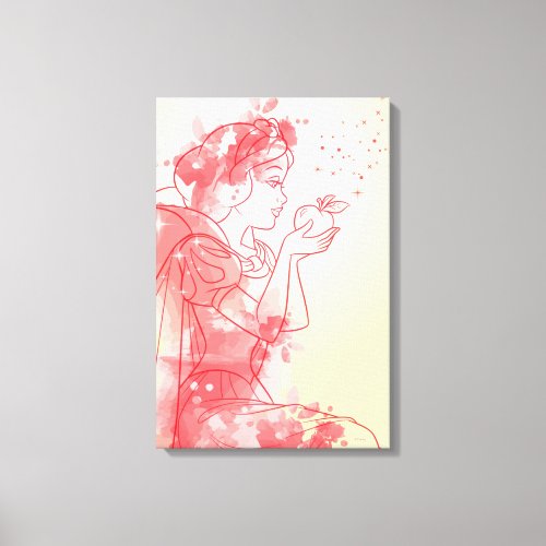 Snow White  Watercolor Outline Canvas Print