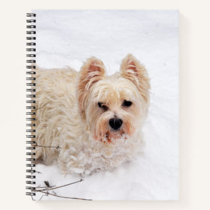 Snow White Westie Dog Photo 8x11 Notebook