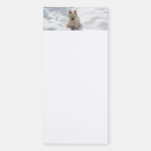 Snow White Westie Dog Photo Magnetic Notepad