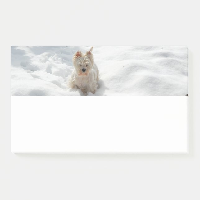 Snow White Westie Dog Photo Note Pad (Front)