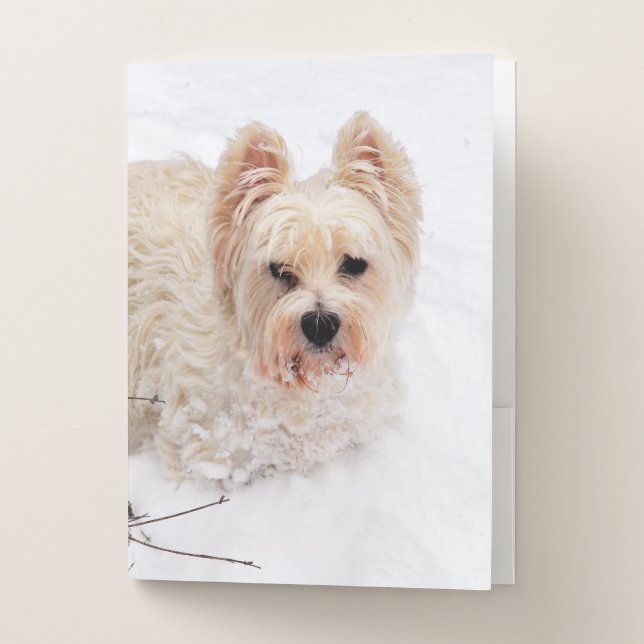 Snow White Westie Dog Photo Pocket Folder (Front)