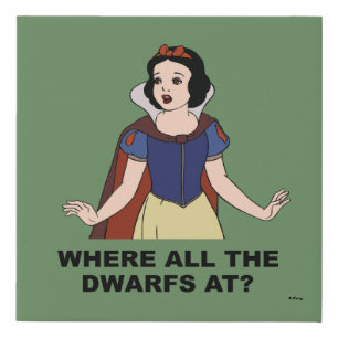 Snow White   Where all the Dwarfs at? Faux Canvas Print