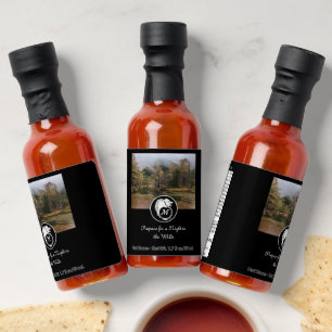 Snow White Wolf Silhouette Laurel Monogram Photo Hot Sauces
