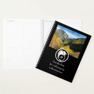 Snow White Wolf Silhouette Laurel Monogram Photo Planner