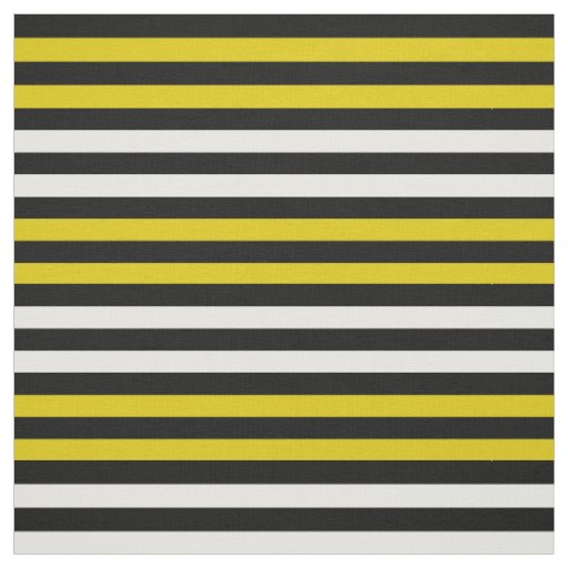Snow white, Yellow gold, midnight black stipe Fabric