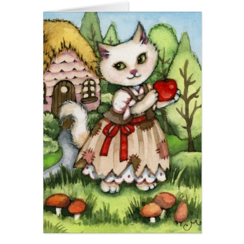 Snow White's Apple - Cute Cat Card
