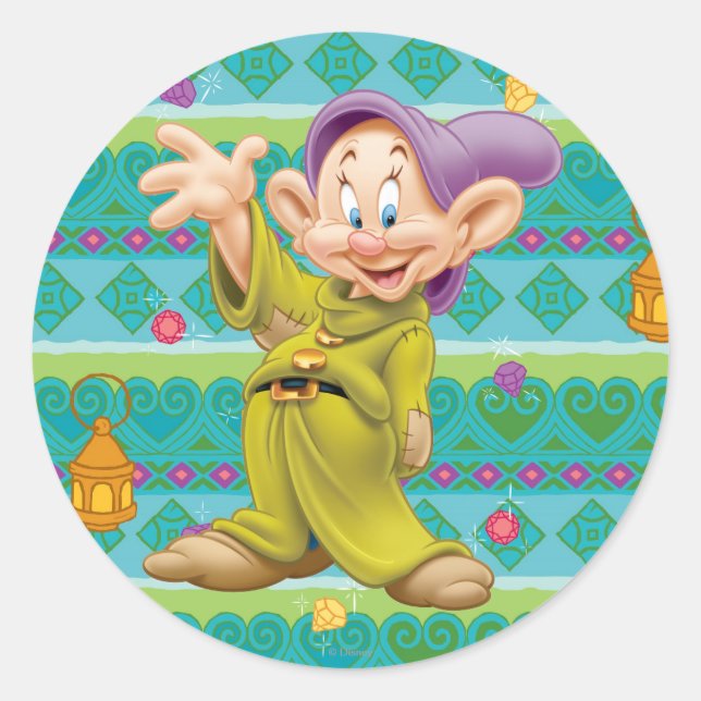 Snow White's Dopey Classic Round Sticker (Front)