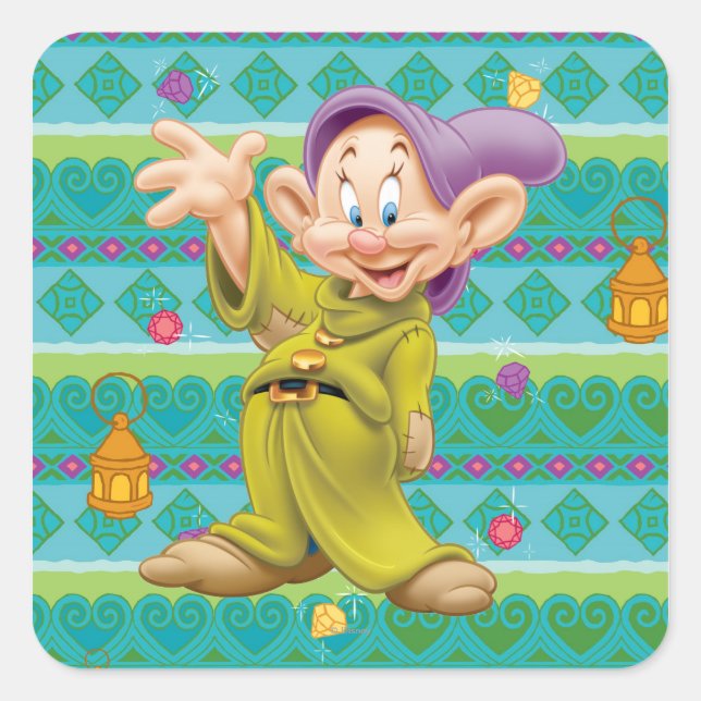 Snow White's Dopey Square Sticker (Front)