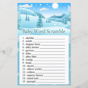 Snow Winter Forest Baby word scramble game
