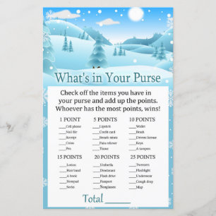 Snow Winter Forest What's in your purse game