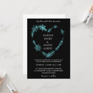 snow winter wonderland wedding invitations