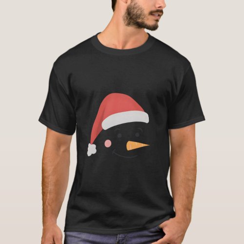Snow With Carrot Nose And Red Santa  T_Shirt