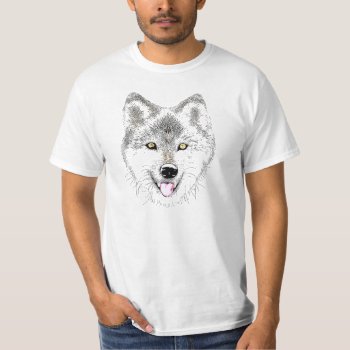 Snow Wolf Cub T-shirt by PawsForaMoment at Zazzle