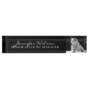 Snow Wolf Desk Name Plate