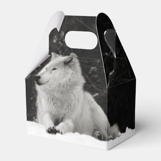 Snow Wolf Favor Boxes (Front Side)