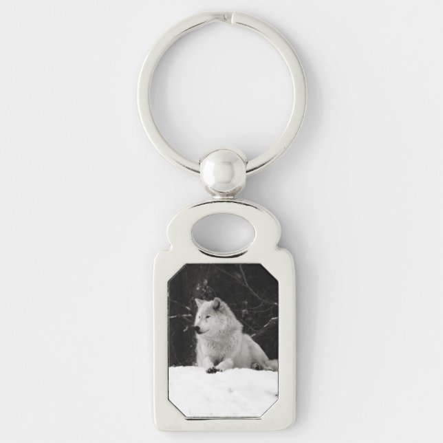 Snow Wolf Keychain (Front)