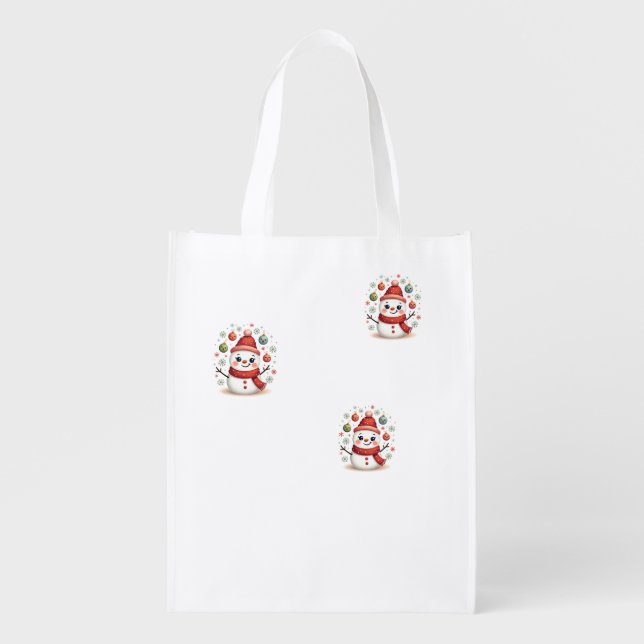 Snow-Woman Grocery Bag (Front)