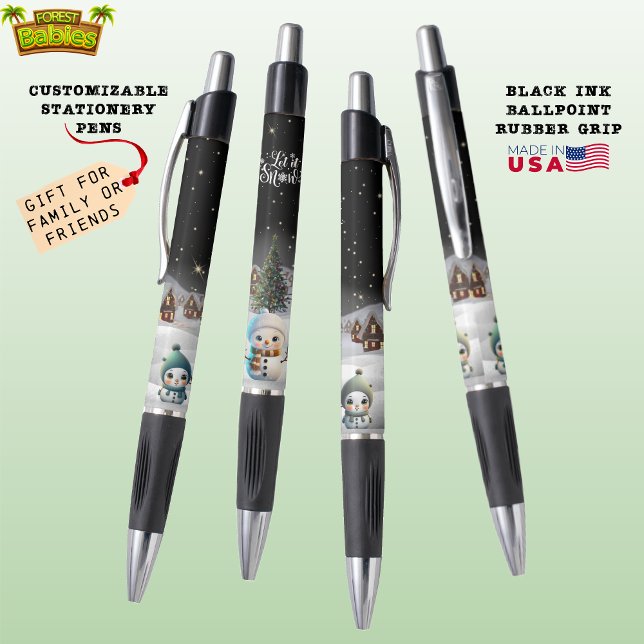 Snow Woman, Let it Snow Christmas Village ⛄️🎄 Pen (Xmas Holiday Winter Wonderland Snowman Woman, Let it Snow Christmas Village  ForestBabies Pen ⛄️🎄🎁)