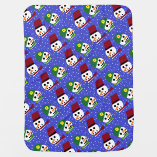 SNOW WOMAN SNOW MAN SNOW PEOPLE BABY BLANKET