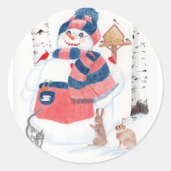 Snow Woman Sticker by glorykmurphy at Zazzle