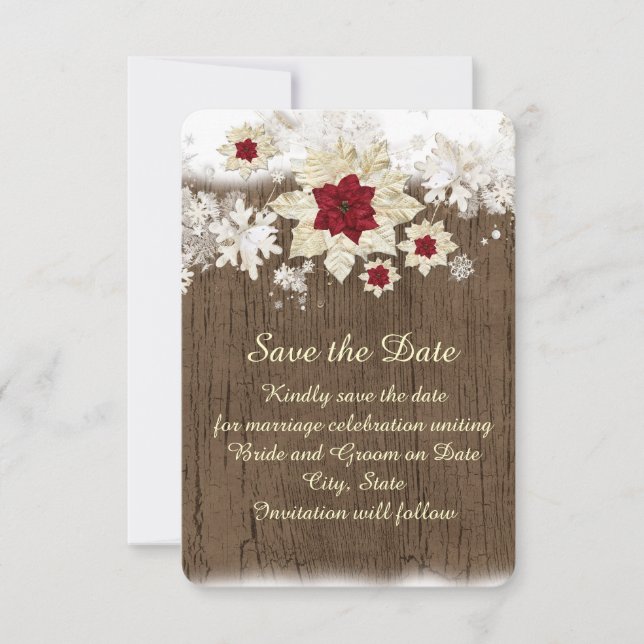 Snow Wood Christmas Save the date (Front)