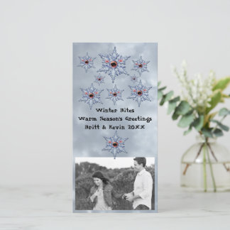 Snow Zombie Bites and Add Photo Photocard Holiday Card
