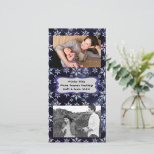 Snow Zombie Bites Dark Bkgrd Add Photos Photocard Holiday Card