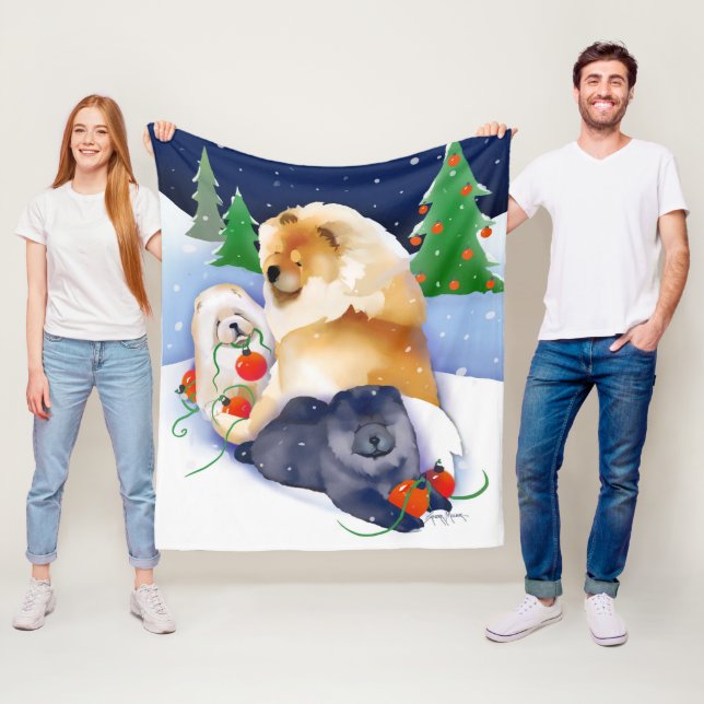 SNOWBABIES Chow 2020 Holiday fleece blanket (In Situ)