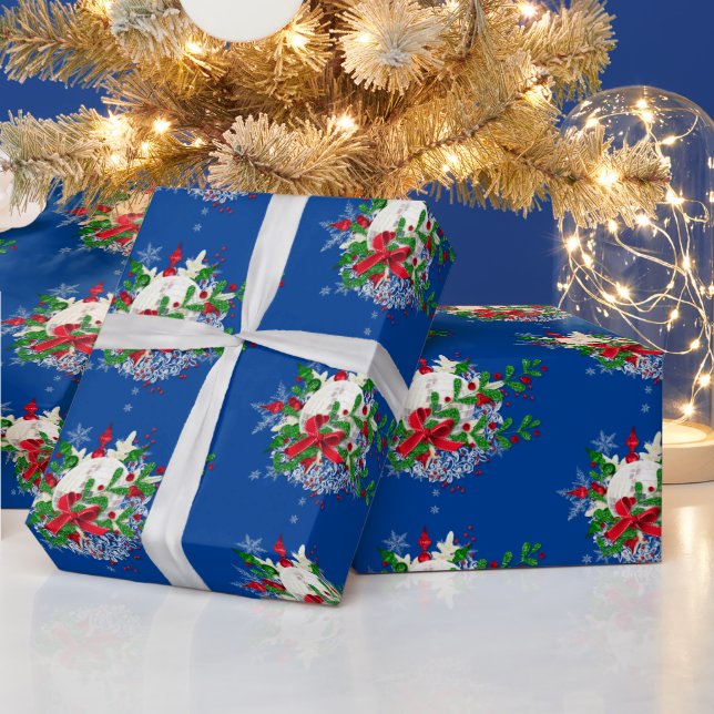 Snowball and Ribbons Wrapping Paper (Holidays)