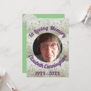 Snowball Bush Loving Memory Photo Memorial Card
