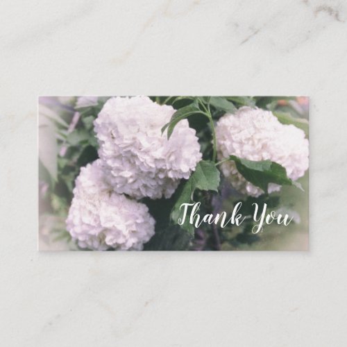 Snowball Bush Retro Floral Green Background Business Card