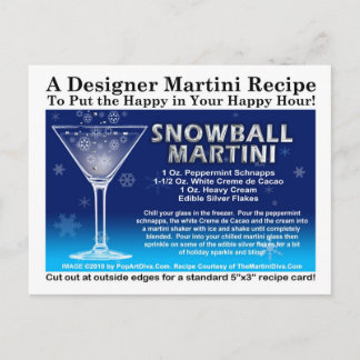 Snowball Christmas Martini Recipe Postcard