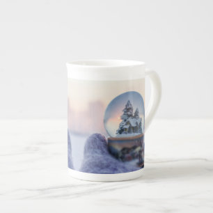 Snowball Christmas tree winter snowfall Bone China Mug