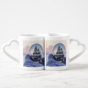Snowball Christmas tree winter snowfall Coffee Mug Set