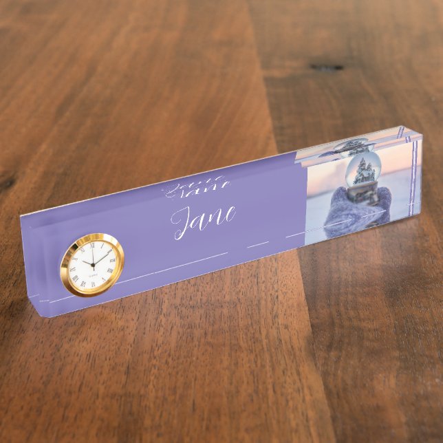 Snowball Christmas tree winter snowfall  Desk Name Plate (Side)