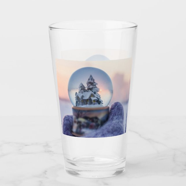 Snowball Christmas tree winter snowfall  Glass (Front)