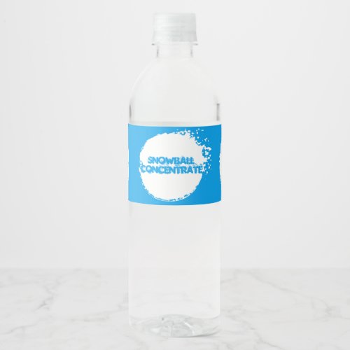 SNOWBALL CONCENTRATE Funny Water Bottle Label