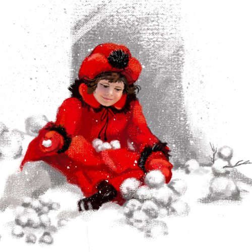 Snowball Day Faux Canvas Print