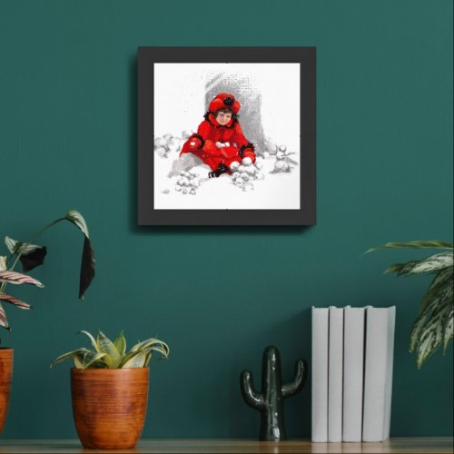 Snowball Day Framed Art